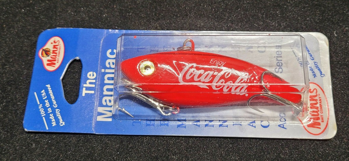 coke can fishing lure Vintage Coca Cola Collectible Lure The Manniac By Mann's Lures NEW IN BOX  RARE