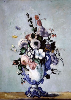 Flowers in a Rococo Vase - Cezanne A3 size 29.7x42cm Canvas Art Print Unframed