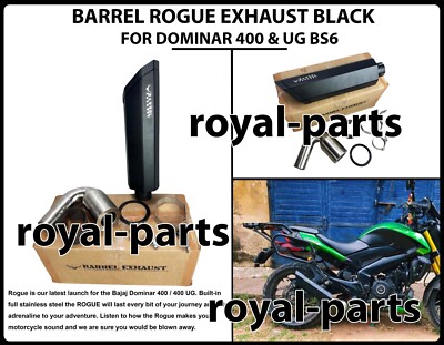 BLACK ''BARREL ROGUE EXHAUST'' FIT FOR BAJAJ DOMINAR 400 UG BS 6