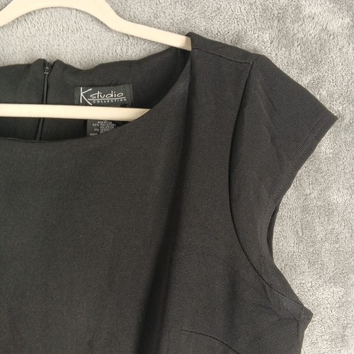 K STUDIOS A-Line Black Dress Size 18 Women Knit Business Office - Picture 6 of 13