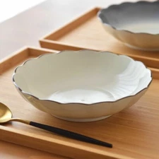 Japanese Tosuka Ceramic Deep Plate Pasta Plate Dinner Dish Tableware Salad Bowl