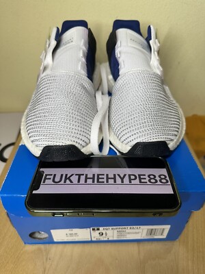 EUC Adidas EQT Support 93/17 White Royal Men's size 9.5 BZ0592