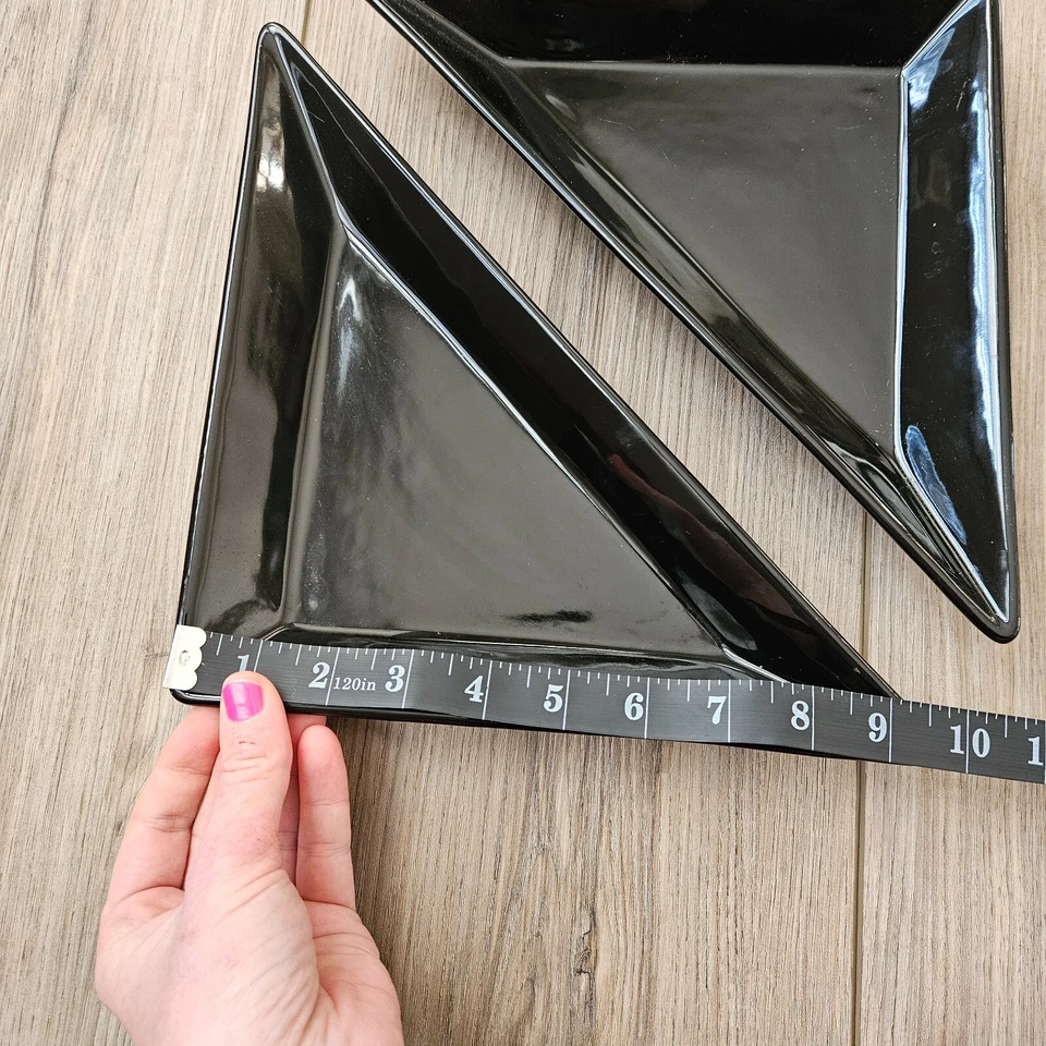 Set of 2 Pampered Chef Simple Additions Black Triangle Trays/Plates Charcuterie - Image 3 of 4