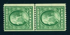 348 ( Perf 12 Coil ) - Rare LINE PAIR - MNH - PF CERT - GENUINE & SOUND BEAUTY !