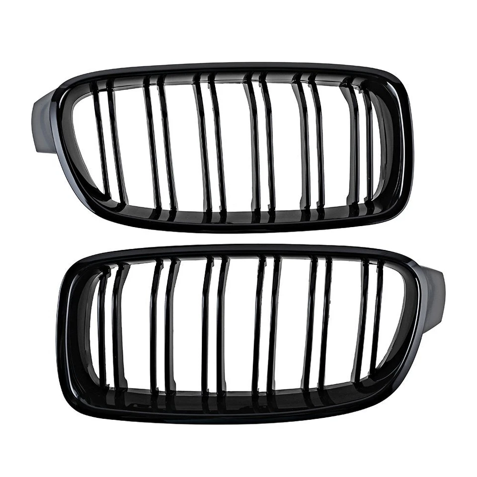 Gloss Black For BMW F30 F31 2012-2018 3 Series Front Bumper Kidney Grille Grill Foto 4 de 4