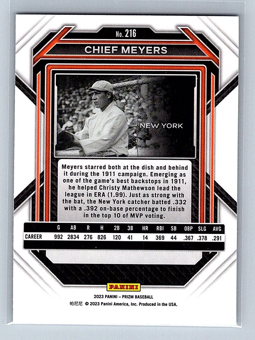 2023 Panini Prizm 216 Chief Meyers New York Giants Baseball Card eBay