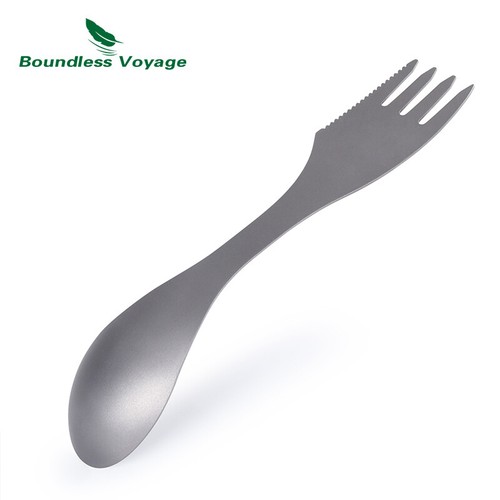 Titanium 3-In-1 Spoon Fork Knife Outdoor Camping Multifunctional Travel Utensil - Picture 5 of 6