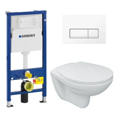 Tiefspül-Wand-WC Set mit WC-Sitz, UP100-Element inkl. Platte Delta50 in weiß