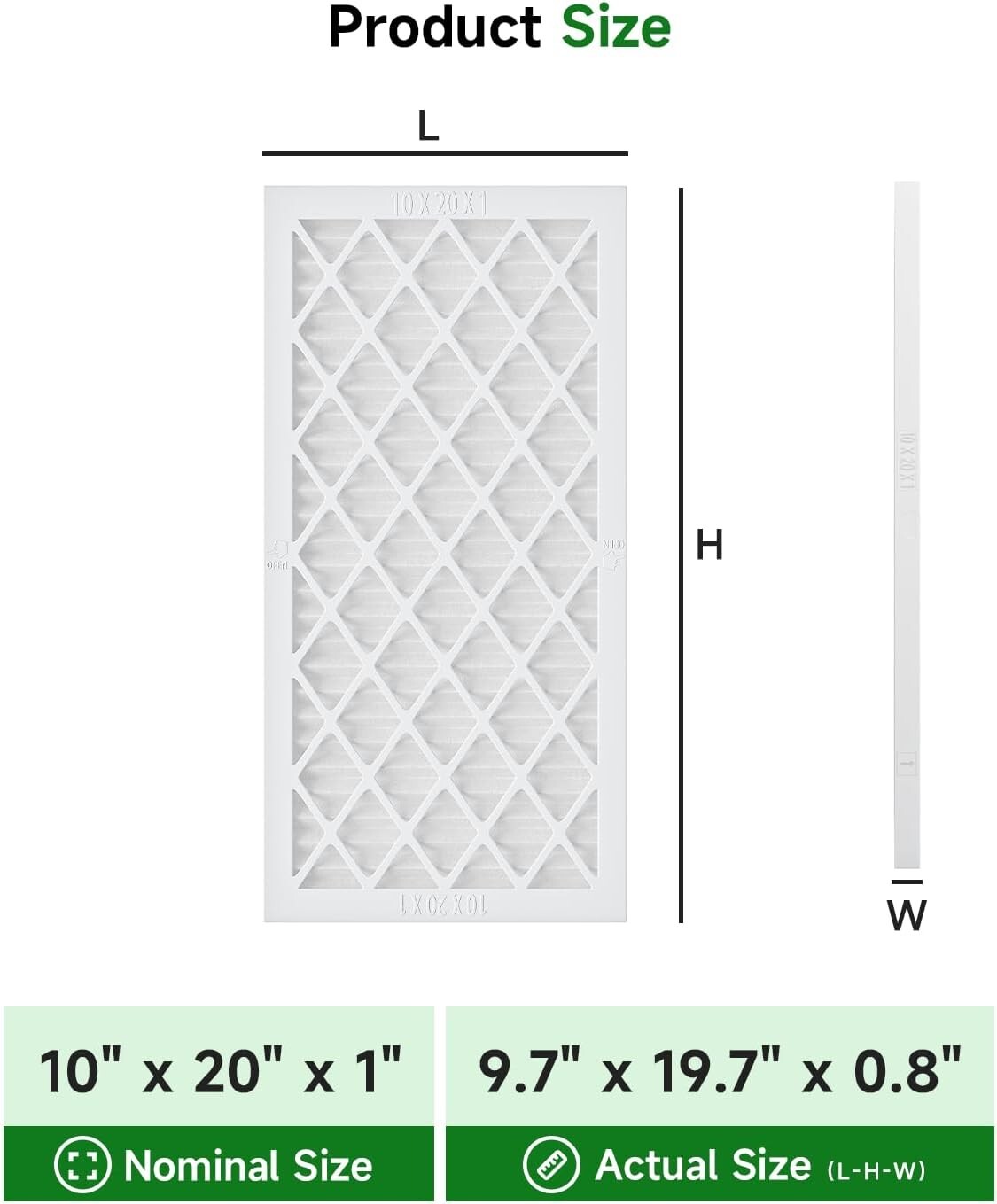 Future Way Air Filters 10x20x1 MERV 11 _ 1 Reusable Frame + 8 Air Filters