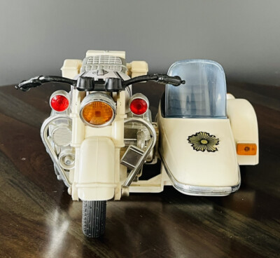 Vintage Honda Police Motorcycle and Sidecar Tin Toy Friction Japan