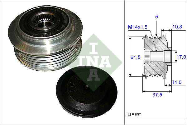 Umlenkrolle Wechselstromgenerator Alfa Romeo Brera 2.4 Jtdm 20V Fiat Croma INA-image