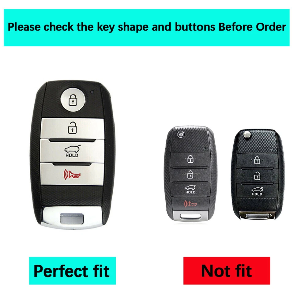 4 Button TPU Key Fob Protective Cover For Kia Sportage Optima Niro Sedona Foto 2 de 4