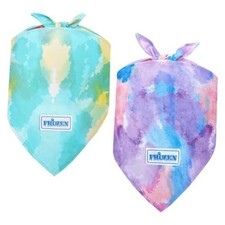 2Pack Dog Cooling Bandana, Breathable Cooling Bandanas 20 inches Purple Blue