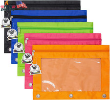 3 Ring Binder Pencil Pouches, Pencil Pouch for 3 Ring Binder, Zippered Clear Win