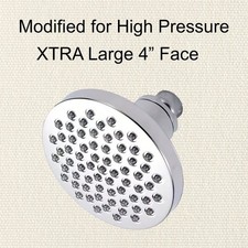 Modified High Pressure Shower Head 4" Face Chrome Finish Over 10gpm Closing Out
