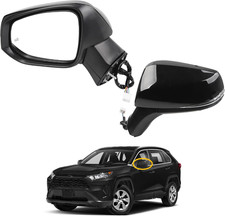 Power Heated Turn Signal Left Mirror for 2019-2024 Toyota Rav4 Black 8Pins