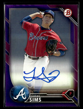 Lucas Sims 2016 Bowman Prospects Purple Paper Auto 51/250 #PA-LS