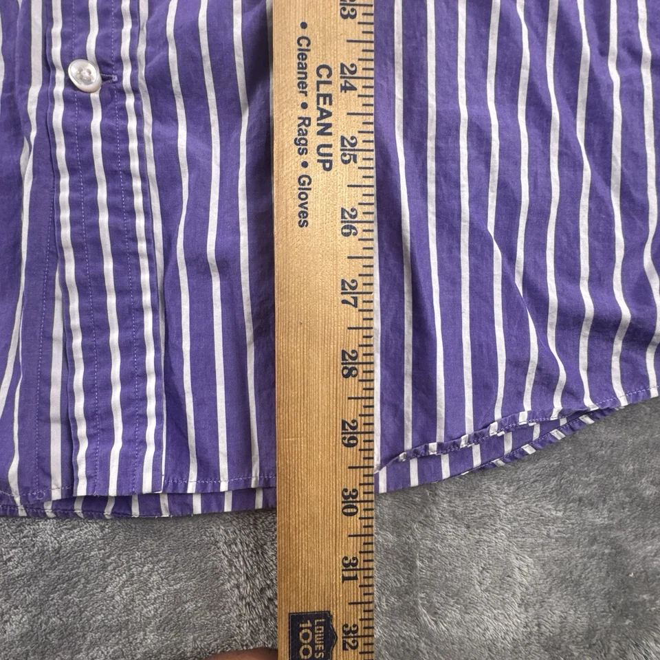 Camisa de vestir Ralph Lauren etiqueta púrpura para hombre XL rayas moradas diseñador negocios Foto 4 de 4