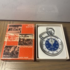 Swiss Made Compass 1/5 Vintage Mechanical Wind Up Stopwatch with the Box