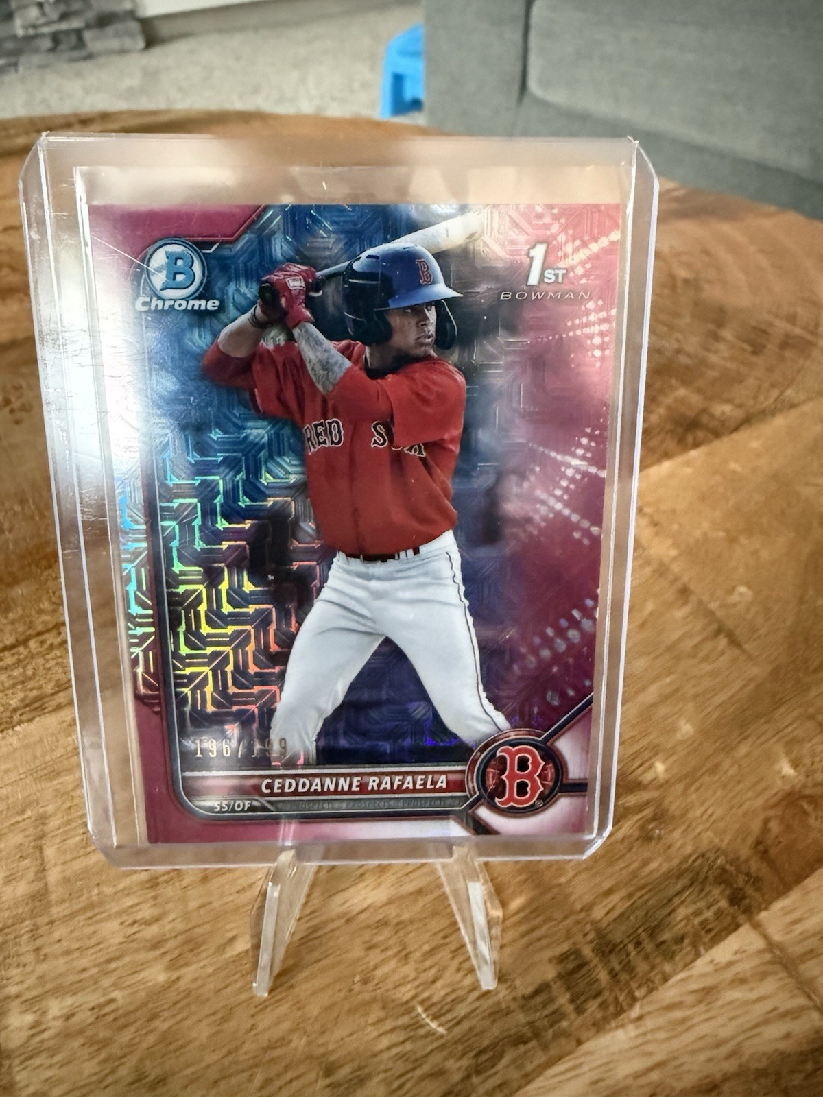 2022 Bowman Chrome Prospects Ceddanne Rafaela BCP-61 Fuchsia Mojo Refractor /199