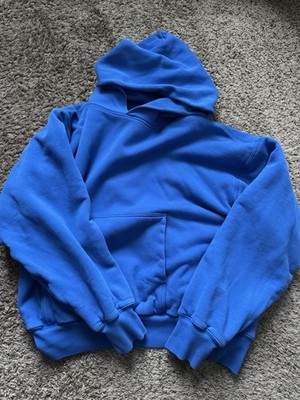 YZY X Gap Blue Pullover Hoodie Mens XL Solid Fleece