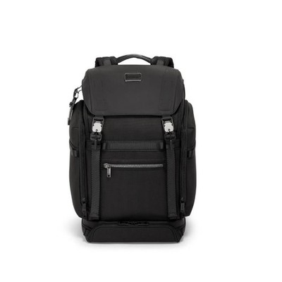 TUMI ALPHA BRAVO Expedition Flap Backpack Black Nylon Large Carry on 0232719D