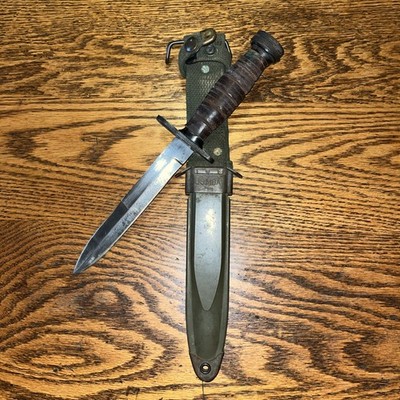 Vintage 11.5'' WWII Bayonet Knife Kiffe Japan With  USM8A1  Scabbard For M1
