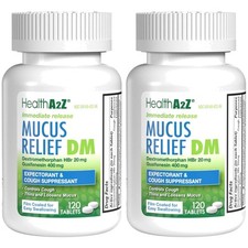 Immediate Release Mucus Relief DM 240 Count Tablets for Cough Mucus Relief