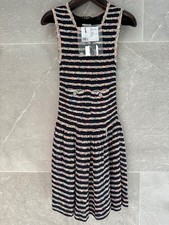 CHANEL Striped Knit boucle tweed dress size 36