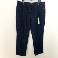 Terra Sky Jeans Dark Blue Stretch 20W High Rise Core Straight Leg Casual NEW