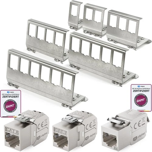 Cat7/6a/8 Keystone Modul Halterung Hutschienenadapter 1 / 2 / 3 / 4 / 5 / 6 Port