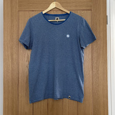 Pretty Green Men's Blue White Striped Cotton Crew Neck Short Sleeve T-Shirt M