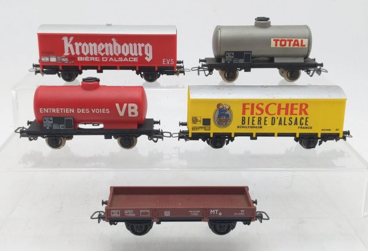 JOUEF LIMA HO GROS LOT DE 34 WAGONS PLATS TRAIN ELECTRIQUE