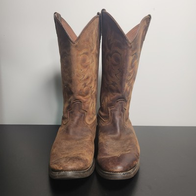 Justin 2551 Stampede Huck Brown Leather Cowboy BOOTS Mens  display picture 2