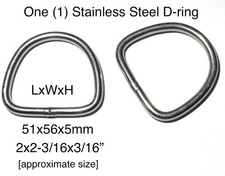 D-Ring Stainless Steel Metal Buckle Strap Welded SCUBA BCD Gear, 56mm 2.19 Wide