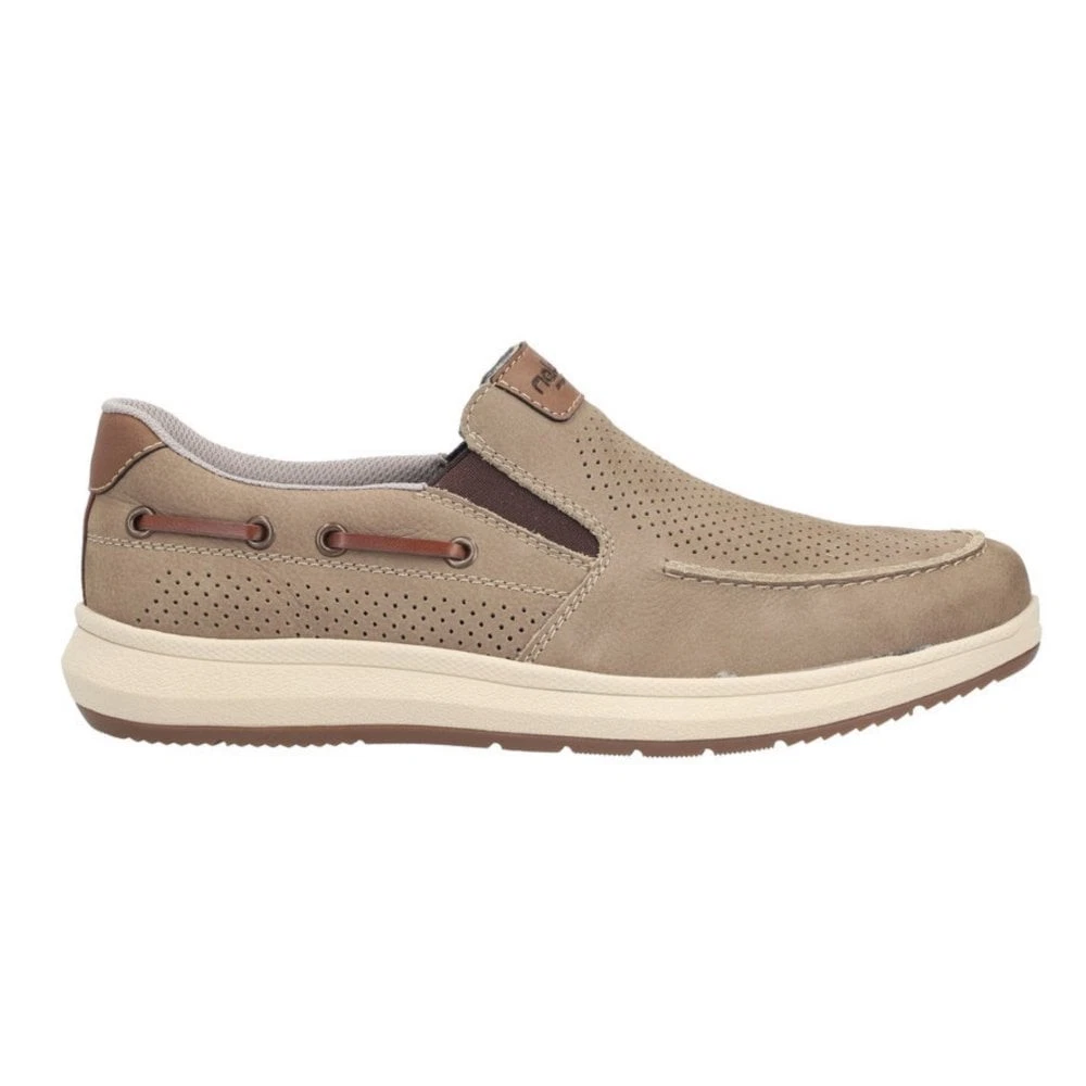 Rieker 16968-64 Mens Beige Extra Wide Fit Slip On Shoes Summer Casual Loafers