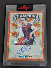 XAVI HERNANDEZ SIGNED AUTO 2022 Orange Ice Leaf Metal Champions /3 #C-XH1 