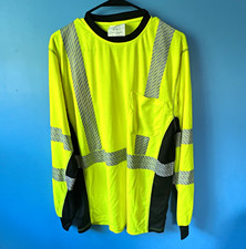 WF Hi-Vis Long Sleeve Safety Shirt Reflective Yellow/Black M A-8392 NEW NO TAG