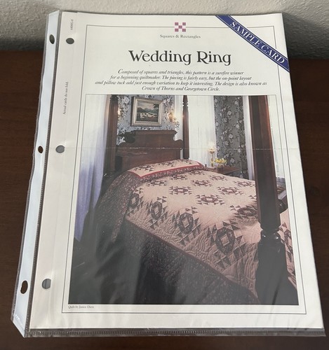 Lot Of 2 Quilt Pattern Sample Cards Wedding Ring And Grandmother’s Flower Garden - Picture 2 of 9