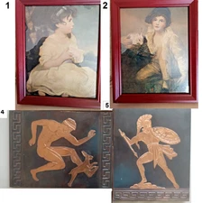 Select Wall Art: Age of Innocence, Boy and Rabbit, Ancient Greek on Copper Brass