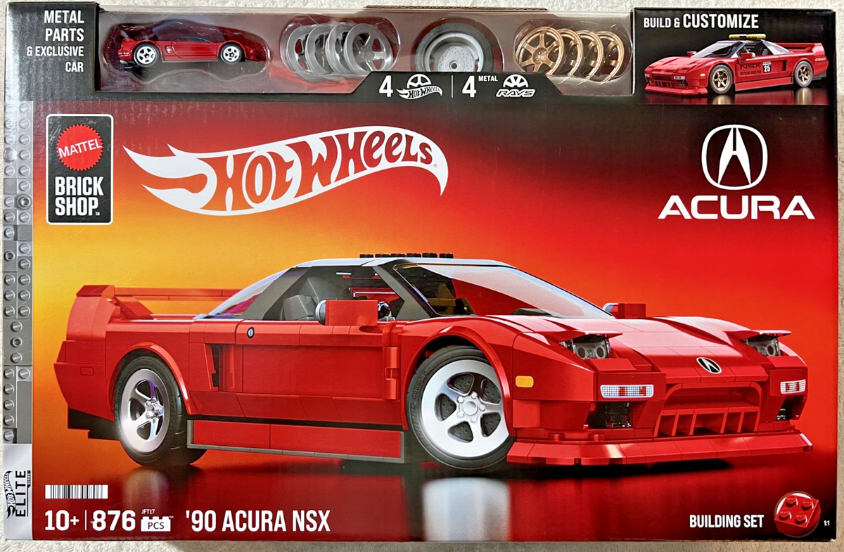 HotWheels 90 Acura NSX 組み立て式ミニカー Mattel Brick Shop Hot Wheels '90 Acura NSX Building Set