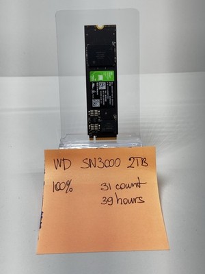 WD Green SN3000 2TB M.2 NVMe PCIe 4.0 SSD 2280 - TESTED 100% HEALTH | 39hours
