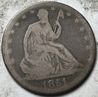 1851-O 50c Seated Liberty Half Dollar. Low Grade Circulated Example