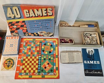 1938 Whitman Publishing 40 Games Combination Game Box