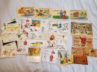 Vintage 1950s 60s Lot of 100 Unused Comic Funny Crude Humor Postcards LL Cook