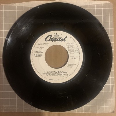 T. Graham Brown, 45 rpm, Promo, VG+, Drowning In Memories, P-B-5499