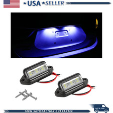 2pcs Led License Plate Light 12v24v Waterproof 6-smd Cars Trucks Color Blue