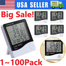 Thermometer Indoor Digital LCD Hygrometer Temperature Humidity Meter Alarm Clock