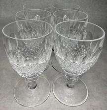 6 Waterford Crystal Colleen Claret Wine Short Stem 4 3/4" EUC FREE SHIPPING A16