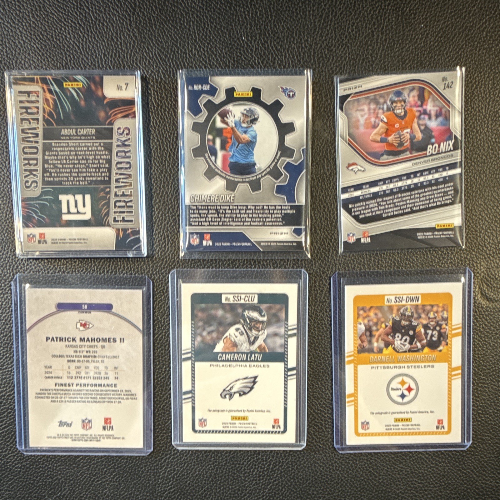 Panini 2024 Prizm/Topps NFL 6-Card Auto Rookie Insert Lot Mahomes Bo Nix view 2